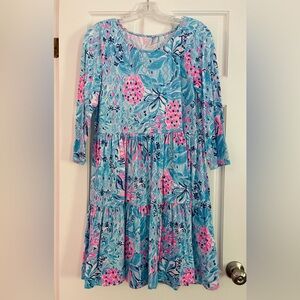 LILLY PULITZER Geanna Swing Dress - "Zanzibar Blue Party Princess" - Size M